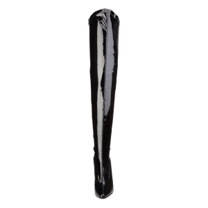 Black Shiny 15 cm DOMINA-3000 Thigh High Boots for Men