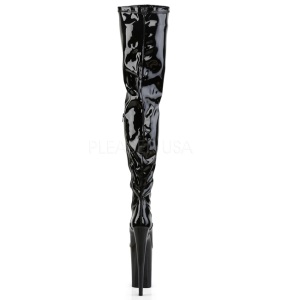 Black Shiny 23 cm PLEASER INFINITY-4000 Platform Over Knee Boots