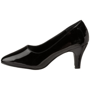 Black Varnished 8 cm DIVINE-420W Pumps with low heels