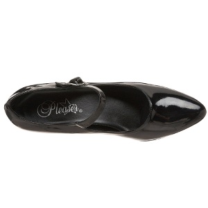 Black Varnished 8 cm DIVINE-440 Pumps with low heels