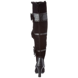 Black Velvet 9,5 cm GLAM-300 High Heeled Overknee Boots