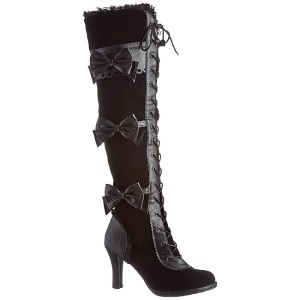 Black Velvet 9,5 cm GLAM-300 High Heeled Overknee Boots