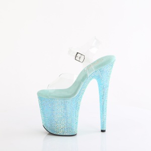 Blu 20 cm 808RRS scarpe tacco alto pole dance e strass plateau