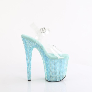 Blu 20 cm 808RRS scarpe tacco alto pole dance e strass plateau