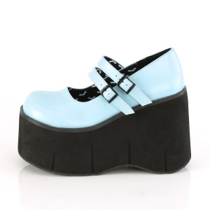 Blu Vegano 11,5 cm DemoniaCult KERA-08 scarpe dcollet mary jane plateau