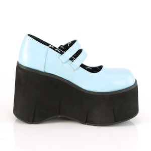 Blu Vegano 11,5 cm DemoniaCult KERA-08 scarpe dcollet mary jane plateau