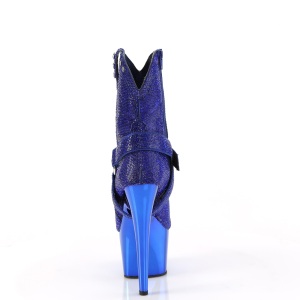 Blu strass stivaletti texani e cowboy plateau tacco 18 cm ADORE-1029CHRS