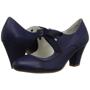 Blue 6,5 cm WIGGLE-32 retro vintage cuben heels maryjane pumps