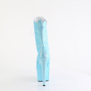 Blue glitter 18 cm ADORE-1040IG high heels ankle boots platform