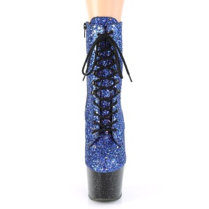 Blue glitter 18 cm Pleaser ADORE-1020MG Pole dancing ankle boots