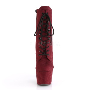 Burgundy Leatherette 18 cm ADORE-1020FS lace up ankle boots