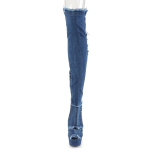 Canvas 15 cm DELIGHT-3030 Platform Thigh High Boots