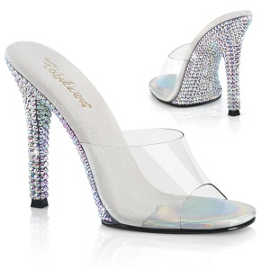 Ciabatte Argento 11,5 cm GALA-01DML ciabatte con tacco alto strass