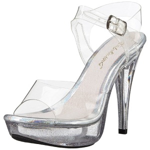 Clear 13 cm COCKTAIL-508MG Acrylic Platform High Heeled Sandal