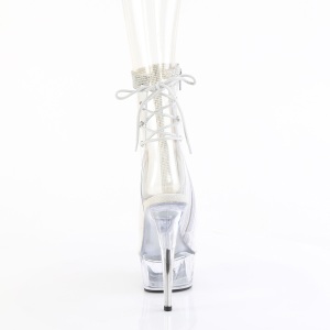 DELIGHT - 15 cm pleaser stivaletti tacco alto plateau strass trasparenti