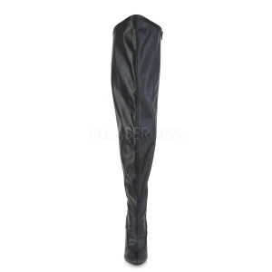 Ecopelle 13 cm SEDUCE-3000WC stivali sopra il ginocchio elasticizzati con gambale largo