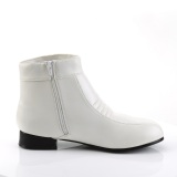 Ecopelle PIMP-50 pimp scarpe da magnaccia 70 disco scarpa plateau uomo bianco