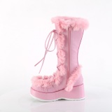 Faux Fur Trim 7 cm CUBBY-311 lolita alternative womens boots platform in rose