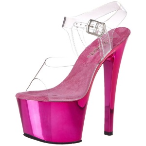 Fuchsia Transparent 18 cm SKY-308 High Heels Platform