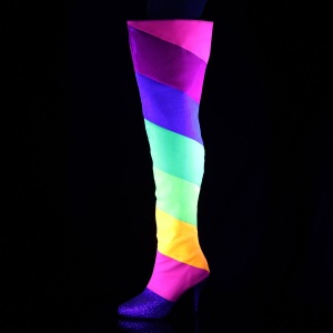 Glitter 10 cm DREAM-3012RBG Thigh High Boots for Drag Queen