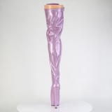 Glitter 18 cm ADORE-3020GP purple thigh high boots with laces high heels