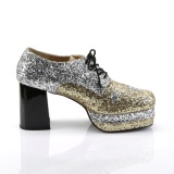 Glitterate GLAMROCK-02 pimp scarpe da magnaccia 70 disco scarpa plateau uomo oro