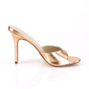 Gold Rose 10 cm CLASSIQUE-01 big size mules shoes