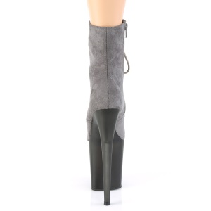 Gray Faux Suede 20 cm FLAMINGO-1020FST Exotic pole dance ankle boots