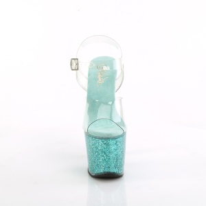 Green 18 cm LOVESICK-708SG glitter platform sandals shoes