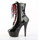 KISS-1020 - 15 cm platform high heel boots patent black