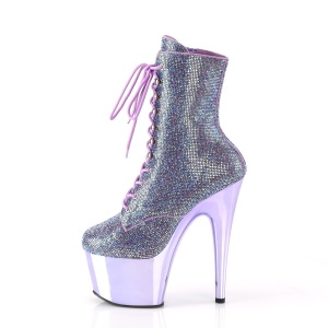 Lavender rhinestones 18 cm ADORE-1020CHRS pleaser high heels ankle boots