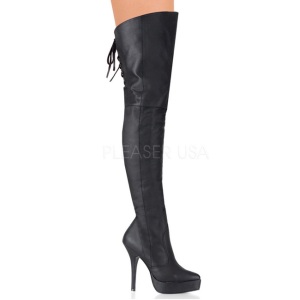 Leather 13,5 cm INDULGE-3011 Platform Thigh High Boots