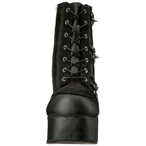 Leatherette 11,5 cm DemoniaCult CHARADE-100 goth ankle boots with rivets