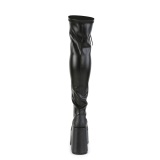 Leatherette 13 cm CAMEL-300 gothic overknee chunky platform boots