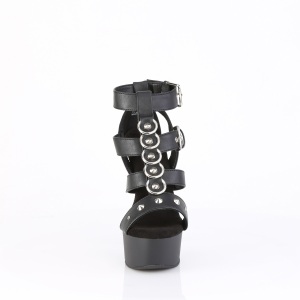 Leatherette 15 cm CAPTIVA-658 platform gladiator high heels sandals