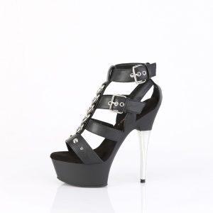 Leatherette 15 cm CAPTIVA-658 platform gladiator high heels sandals