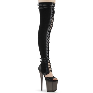 Leatherette 20 cm FLAMINGO-3027 overknee boots with laces