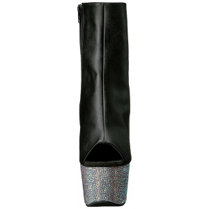 Leatherette rhinestones 18 cm BEJEWELED-1018D7 platform ankle boots