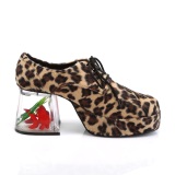 Leopard PIMP-02 mens pimp shoes lace-up with goldfish aquarium heel