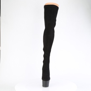 Microfiber 18 cm ADORE-3063 Black overknee boots with laces