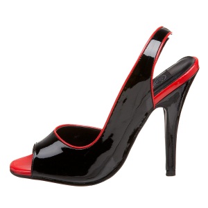 Neri dcollet slingback tacchi alti con punta aperta 13 cm