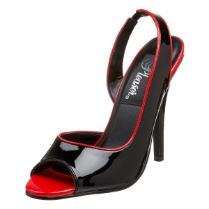 Neri dcollet slingback tacchi alti con punta aperta 13 cm