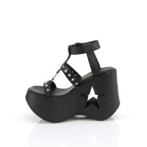 Nero 13 cm DemoniaCult DYNAMITE-12 scarpe emo sandali con zeppa