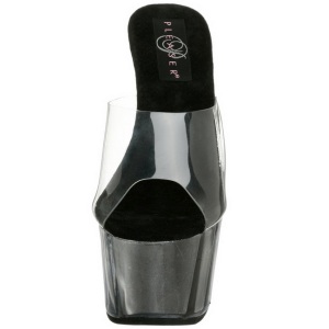 Nero 18 cm ADORE-701G Brillare Plateau Mules Alte