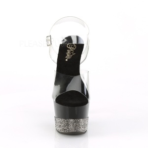 Nero 18 cm ADORE-708-3 glitter plateau con tacco cromo