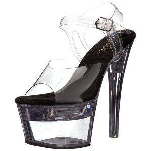 Nero 18 cm FLASHDANCE-708 plateau sandali donna da lampadina LED