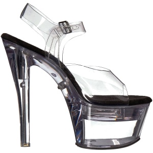 Nero 18 cm FLASHDANCE-708 plateau sandali donna da lampadina LED