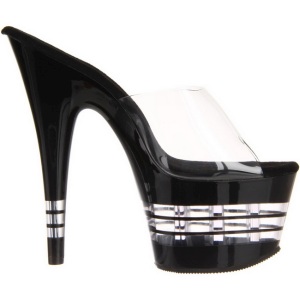 Nero 18 cm Pleaser ADORE-701LN Pantofole Tacco Alto Donna