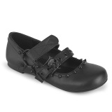 Nero DAISY-03 scarpe donna gotico ballerine tacco basso