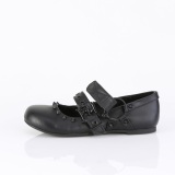 Nero DAISY-03 scarpe donna gotico ballerine tacco basso